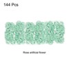 Unique Bargains Mini Wedding and Party Decoration Artificial Rose Flower Heads 144 Pcs Light Green - 3 of 4