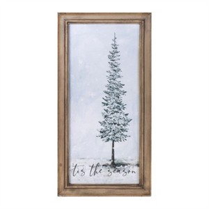 Framed Tis the Season Pine Tree Print 18"H - 1 of 2
