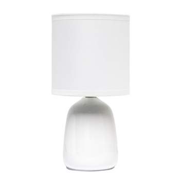10.04" Traditional Ceramic Thimble Base Bedside Table Desk Lamp with Matching Fabric Shade - Simple Designs
