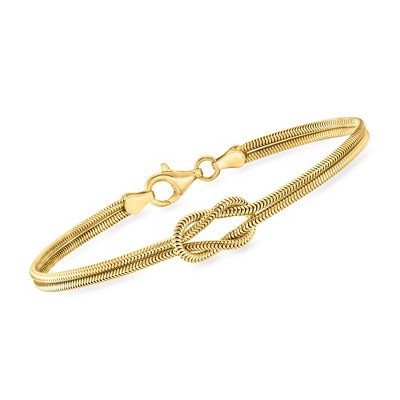Pure Collection by Ross-Simons Italian 18kt Gold Vermeil Knot Snake-Chain Bracelet