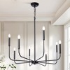 LNC Concise 8-Light 31.5" Modern Candle Oversized Chandelier,Rustic Matte Black - 2 of 4