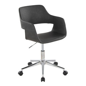 Sapphtopaz Modern Office Chair with Open Back Upholstered Height Adjustable Swivel Task Chair with Matel Base Vanity Chair for Home Office - 1 of 4