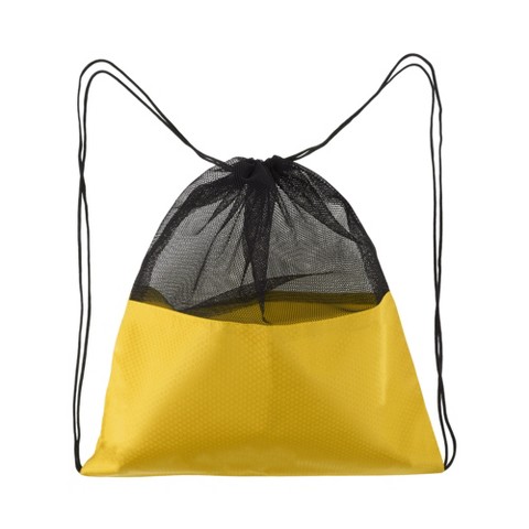 Unique Bargains Drawstring Backpacks Polyester Yellow 1 Pc