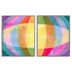 Stupell Industries Oblique Neon Flare 2pc Framed Giclee Art Set - 1 of 4