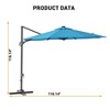 10FT Cantilever Patio Umbrella with Base - 360° Rotating Outdoor Market Sun Shade for Pool & Deck - 4 of 4