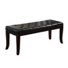 Roundhill Furniture Linon Leather Tufted Ottoman Bench, Espresso - 3 of 3