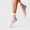 Women's Rose Floral Mesh Sheer 2pk Anklet Socks - A New Day™ Black/White 4-10: Lightweight Knit, Botanical Pattern - 2 of 3