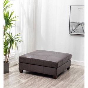40" Rectangle Ottoman with Pillowtop and Exposed Stitching - WOVENBYRD - 1 of 4