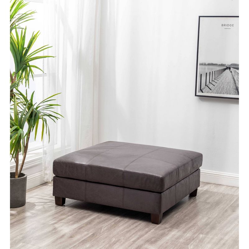 40" Rectangle Ottoman with Pillowtop and Exposed Stitching - WOVENBYRD, 5 of 10