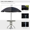 Infurnic Patio Seating Sets Set for 4, Patio Table with Umbrella, 4 Folding Chairs, Perfect for Garden, Deck, Yard, Black, 20.25"*25.25"*36.5" - 4 of 4