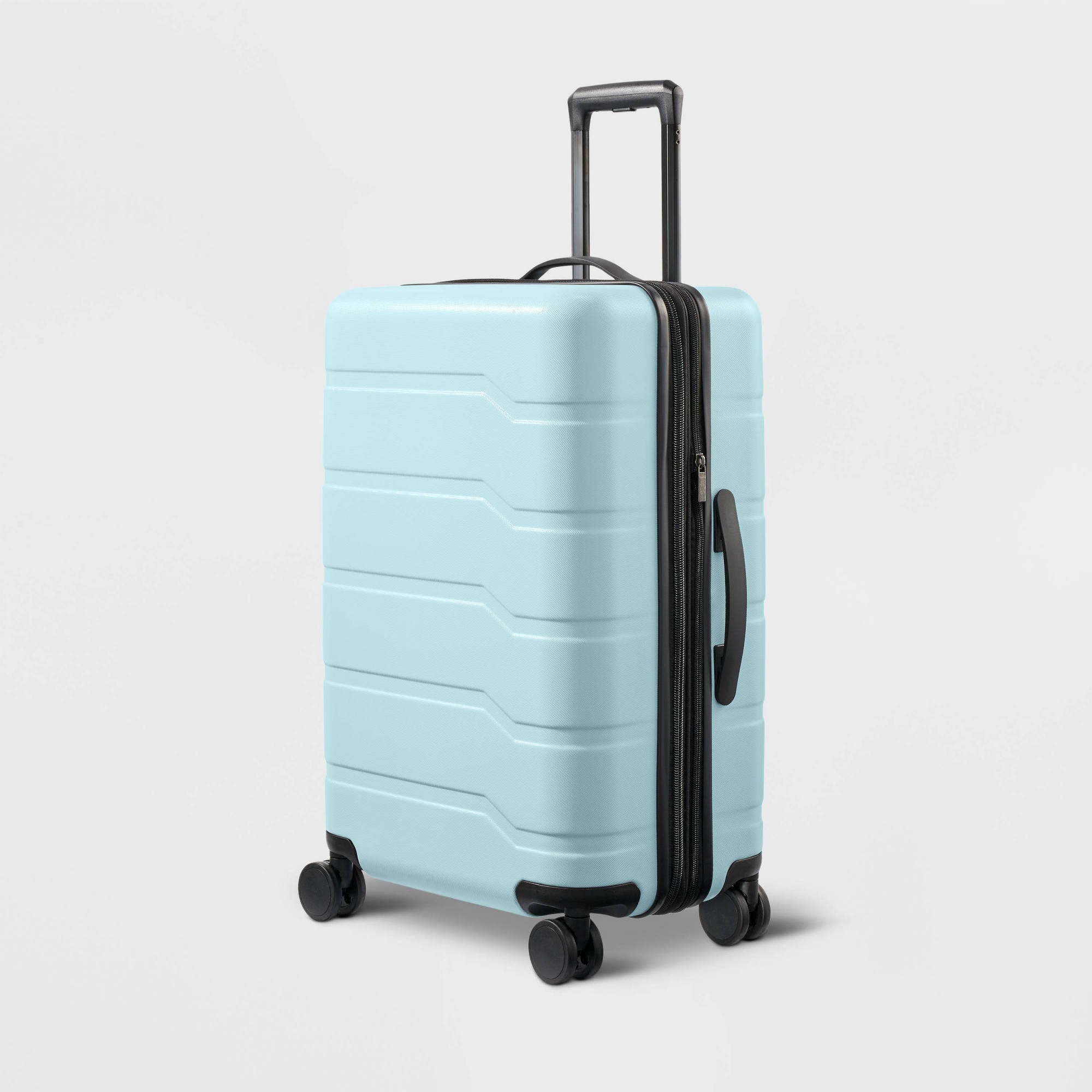 Hardside Medium Checked Suitcase Muddy Aqua - Open Story™
