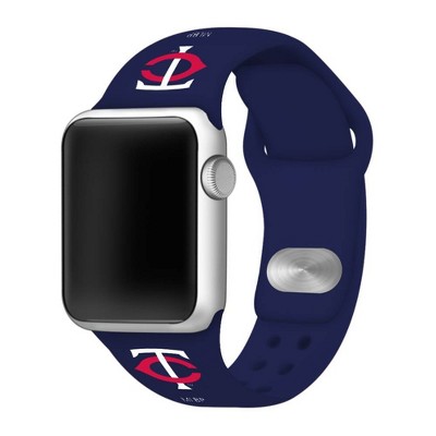 MLB Minnesota Twins Apple Watch Compatible Silicone Band 42mm - Blue