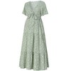 Maternity Maxi Dress Wrap V Neck Baby Shower Pregnancy Nursing Dresses - 2 of 4
