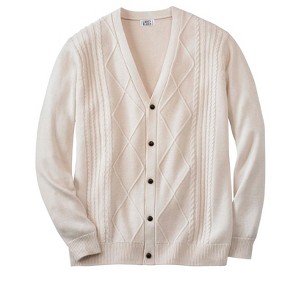 KingSize Men's Big & Tall Shoreman's Cardigan Cable Knit Sweater - 1 of 2