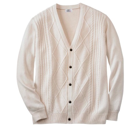 Kingsize Men\'s Big & Tall Liberty Blues Shoreman\'s Cardigan Cable Knit  Sweater - 9xl, White : Target