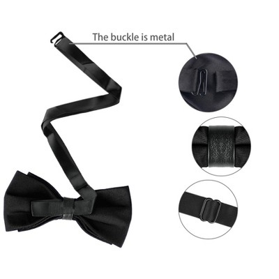 INSPIRE CHIC Men's Adjustable Solid Bow Tie - image 3