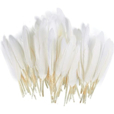 300pcs Feathers White, Natural Craft Goose Feathers, For Costume, Bags,  Earrings