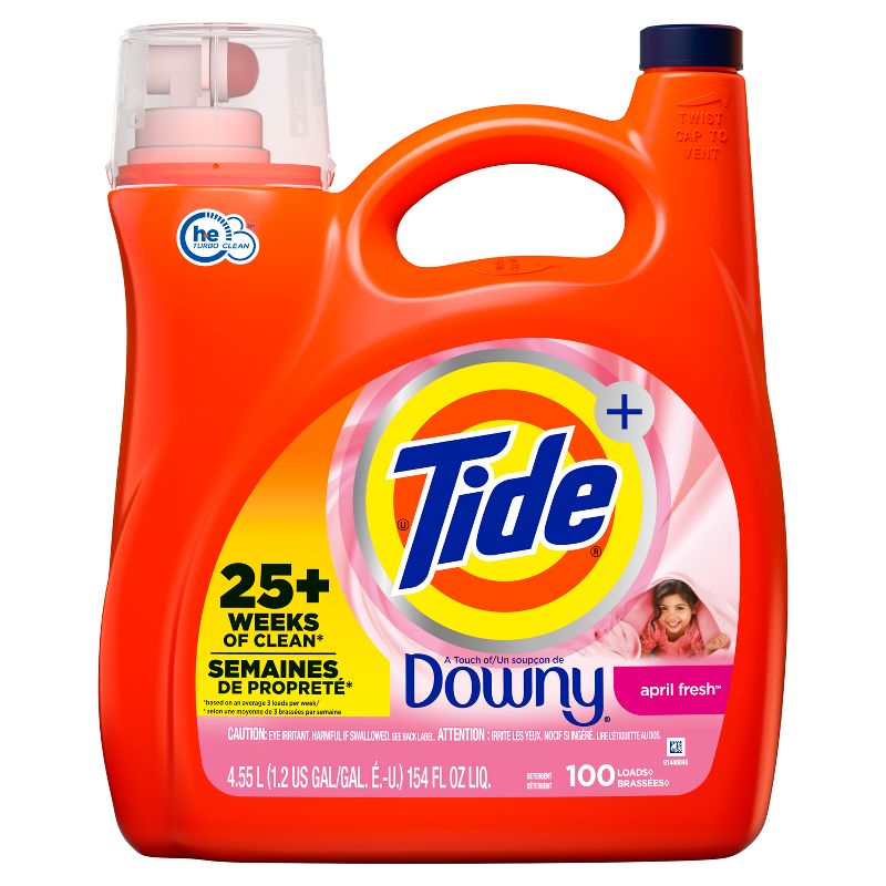 Tide Plus Downy High Efficiency Liquid Laundry Detergent - April Fresh, 3 of 11