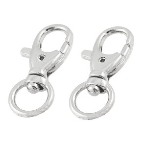 Unique Bargains Handbag Metal Lobster Clasps Swivel Clips Keychain Silver Tone 2 Pcs - 1 of 4