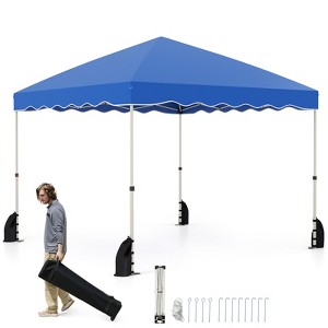 Tangkula 10 X 10 FT Pop up Canopy Tent Portable Foldable Patio Shelter w/ Wheeled Bag - 1 of 4