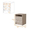 NicBex Nightstand 2 Drawers Bedside Table with Concealed Shelf Modern End Table for Living Room, Bedroom, Study - 4 of 4