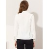 Allegra K Women's Elegant Bow Tie Neck Work Long Sleeve Button Front Shirt - 3 of 4