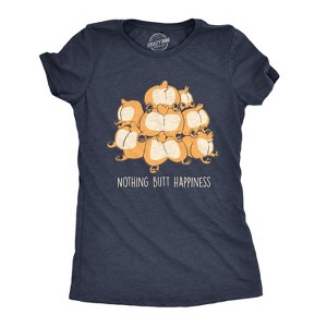 Womens Nothing Butt Happiness T Shirt Funny Corgi Dog Butt Tee - Crazy Dog Women's T Shirt - 1 of 4