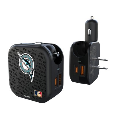 MLB Cooperstown East Teams Text Backdrop 18-Watt 2 in 1 USB A/C Charger