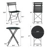 COZONY 3-Piece Folding Bistro Set with 2 Chairs and Table, Steel Outdoor Patio Furniture for Balcony Garden Patio - 3 of 4