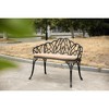 DOMETOUR Tulip Patio Garden Bench Metal Park Bench Cast Aluminum Outdoor Furniture with Floral Rose for Patio,Park,Lawn,Yard
Black withe cushion - 3 of 4