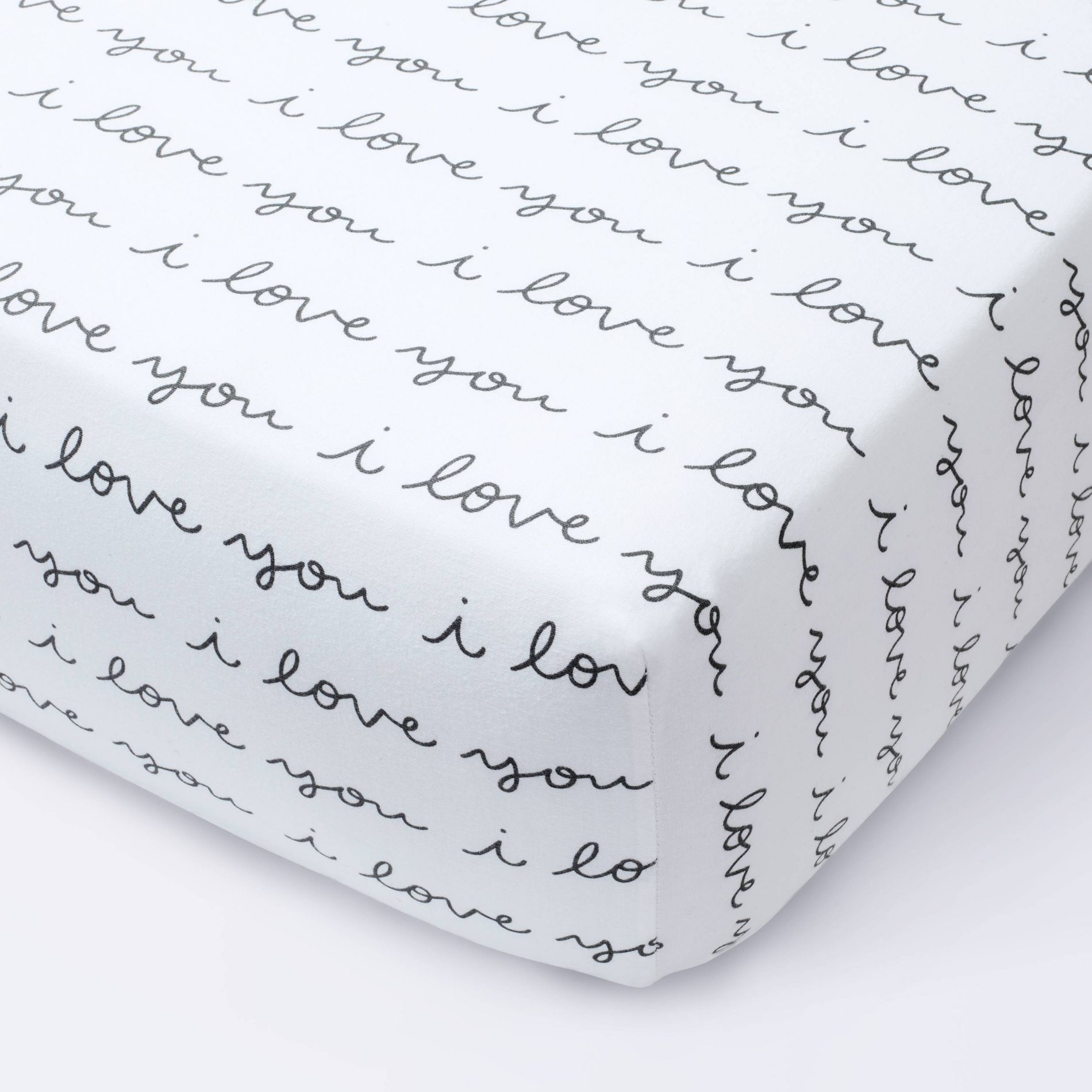 Fitted Crib Sheet I Love You - Cloud Island™ White/Gray