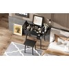 TOBILI 27.9'' Black Makeup Vanity Desk with Flip Top Mirror and LED Light, Dressing Table with Charging Station, 2 Drawers and Fold-up Panel - 3 of 4