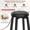 Tangkula Set of 4 Swivel Bar Stools 26" Counter Height Upholstered Seats Rubber Wood Frame Black - 3 of 4