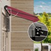 VisioGear Retractable Awning, 10'*8' Patio Awnings with Manual Crank Handle for Deck, Yard, Red, 116.25"*96.5"*59.75" - 4 of 4