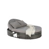 Outdoor Patio Rattan Round Daybed Sunbed with Adjustable Backrests and Foldable Cup Trays - 2 of 4