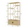 Fontoi Decorative Bookshelf, 7-Tier Bookshelf with Cabinet and Door, Rattan Display Storage, Storage Rack for Home Office, Brown, 39.4"*13.8"*75.6" - 2 of 4