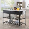 50" Emery Kitchen Island White Cultured Stone/Gray Finish - Acme Furniture - 3 of 4