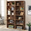 AOXUN 6 Tier Bookshelf and Bookcase, Wooden Bookshelves with Doors, Floor Bookshelves and Storage Cabinets for Home, Office, Brown - 4 of 4