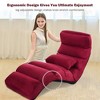 Costway Folding Lazy Sofa Chair Stylish Sofa Couch Bed Lounge Chair W/Pillow Burgundy - 2 of 4