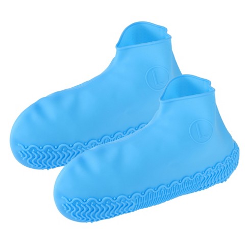 Unique Bargains Unisex Silicone Shoes Covers Rain Boots Reusable Rain Shoe  Covers Non-Slip 1 Pair Sky Blue L
