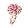 Ross-Simons 1.00 ct. t.w. Pink Sapphire and .30 ct. t.w. White Zircon Flower Ring in 18kt Rose Gold Over Sterling Size 7 - 3 of 4