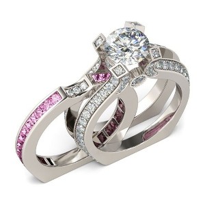 Skylar Wedding Ring Set for Women Engagement Ring Wedding Band Cz Ginger Lyne Collection - 1 of 3
