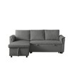Corduroy L-Shaped Sectional Sofa, Tufted Upholstered Convertible Sleeper - 4 of 4