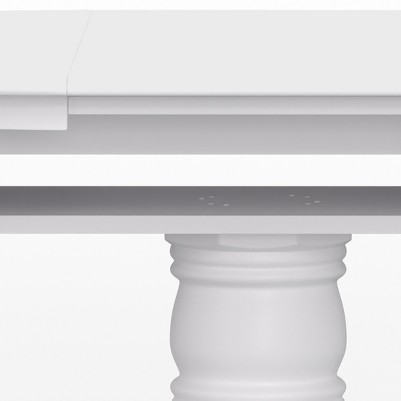 white table + white chairs