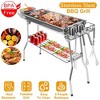 LakeForest "Portable Foldable Charcoal BBQ Grill – Stainless Steel for Picnics, Camping, and Backyard Cooking!" Silver - 3 of 4