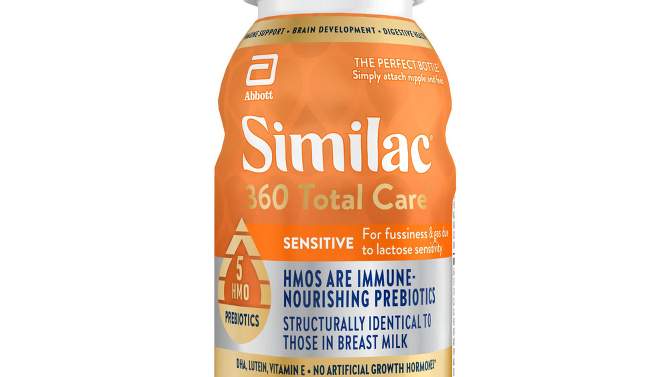 Similac 360 Total Care Sensitive Non-GMO Ready to Feed Infant Formula Bottles - 8 fl oz Each/6ct, 2 of 20, play video