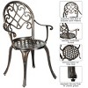 3pcs Bistro Table Set W/Removable Ice Bucket,Cast Aluminum Outdoor Patio Furniture Set Round Table, 2 Chairs Antique Garden Furniture - 4 of 4