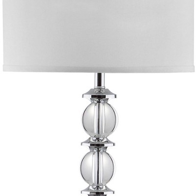 Riga 60" Chrome and Clear Crystal Floor Lamp with White Shade