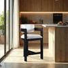 Meridian Furniture,Sacha Linen Textured Fabric Stool - 2 of 4