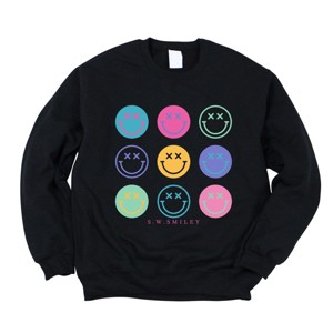 Simply Sage Market S.W.Smiley Stacked Smiley Faces Sweatshirt - 1 of 4
